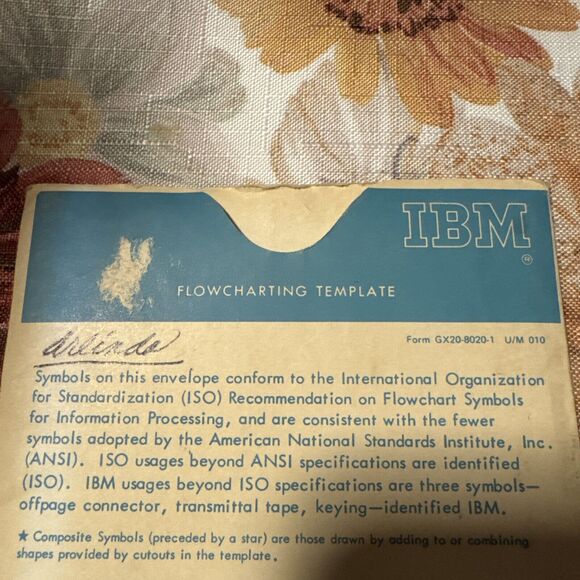Vintage IBM Flowcharting Template GX20-8020-1 Flow Chart Symbols - Picture 2 of 8